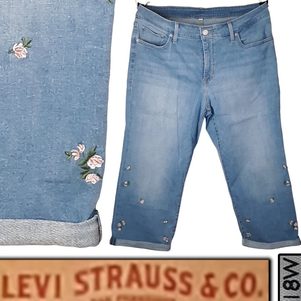 Floral embroidered "Shaping Capris" 📐🧾
